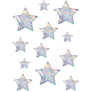 TCR8666 Iridescent Stars Accents - Assorted Sizes Image