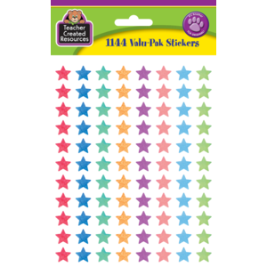 TCR8729 Watercolor Stars Mini Stickers Valu-Pak Image