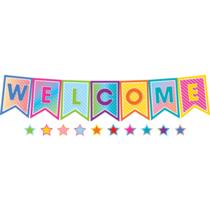 TCR8753 Colorful Vibes Pennants Welcome Bulletin Board Display Image