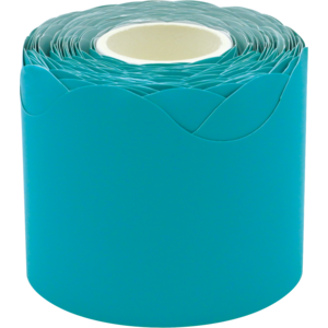 TCR8941 Teal Scalloped Rolled Border Trim Image
