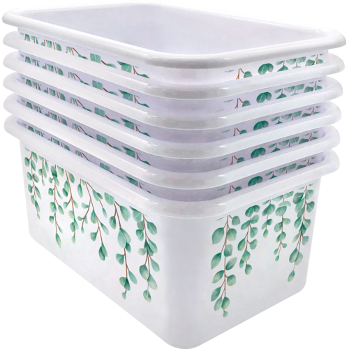 Teacher Created Resources Small White Storage Bins - Pack Of 2 Plastic Organizer Bins