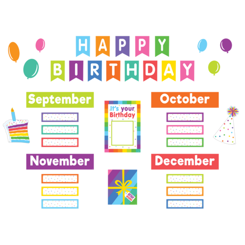 Colorful Happy Birthday Mini Bulletin Board - TCR9125 | Teacher Created ...