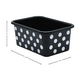 White Polka Dots on Black Small Plastic Storage Bin 6 pack Alternate Image SIZE