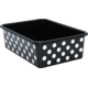 White Polka Dots on Black Large Plastic Storage Bin 6 Pack Alternate Image A
