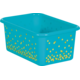 Teal Confetti Small Plastic Storage Bins 6-Pack Alternate Image A