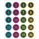 Chalkboard Brights Numbers Stickers Alternate Image A