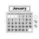 Black Painted Dots on White Calendar Chart Alternate Image A