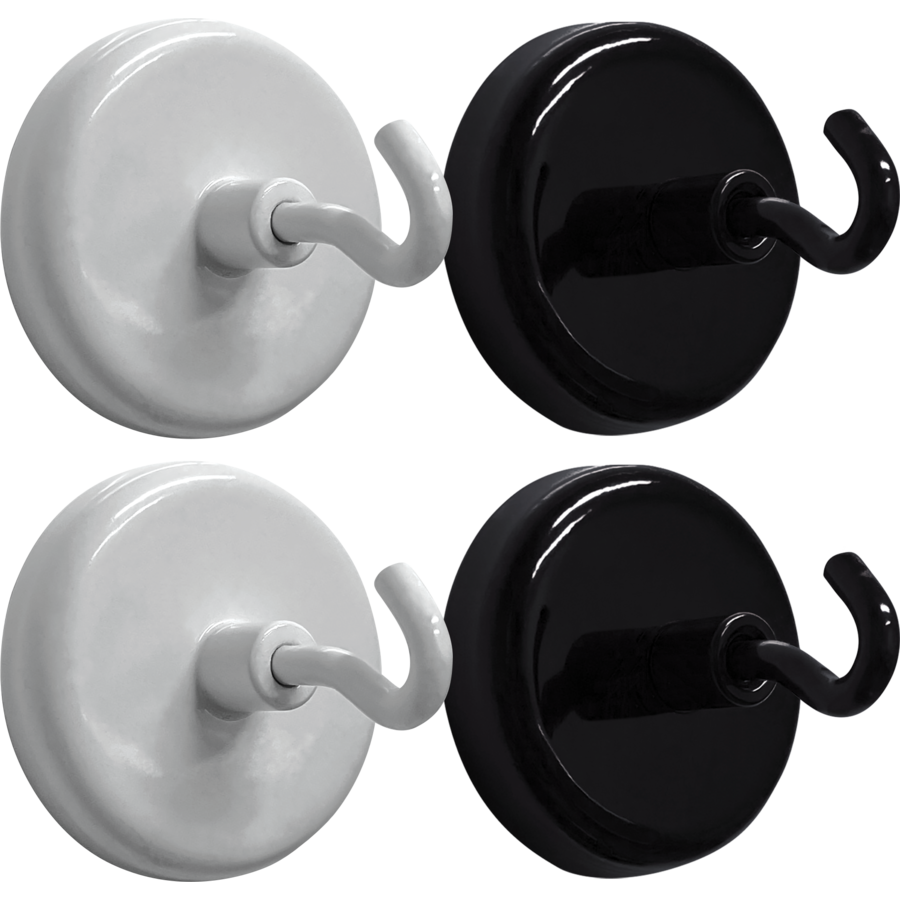 Teacher Created Resources Black & White Magnetic Hooks, Pack of 4