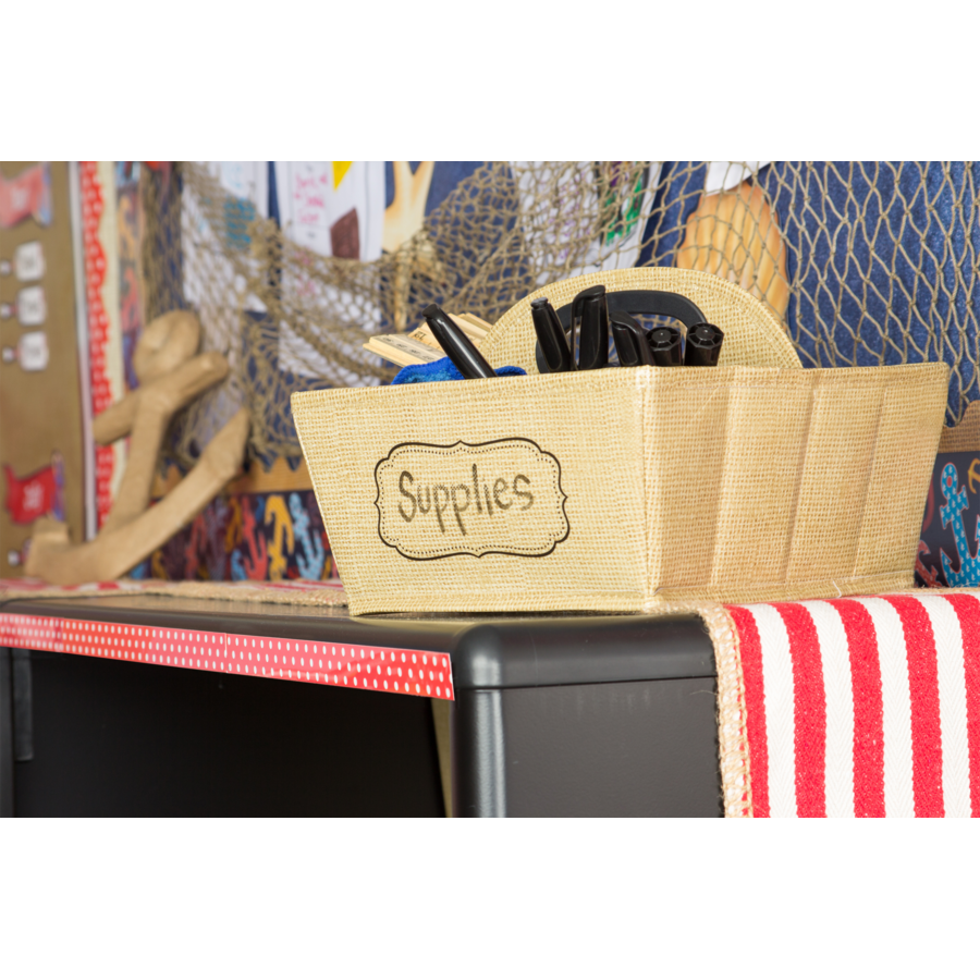 Teacher Created Burlap Foldable Small Storage Bin, 8 x 11 x 5 (TCR- –  Ramrock School & Office Supplies
