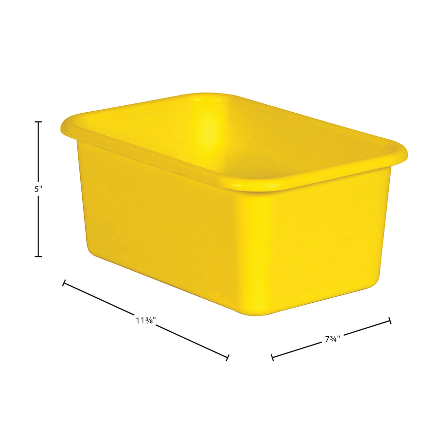 Yellow Small Plastic Storage Bin 6 Pack - TCR2088578