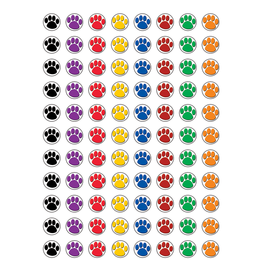 Colorful Paw Prints Mini Stickers - TCR4819