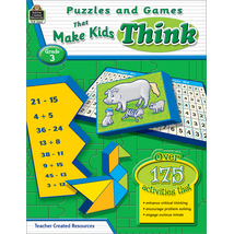 TCR2563 Puzzles and Games that Make Kids Think Grade 3