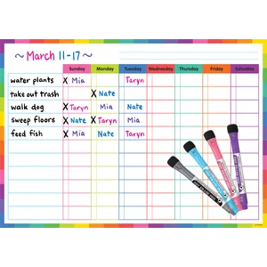 TCR71001 Colorful Dry-Erase Magnetic Task Chart