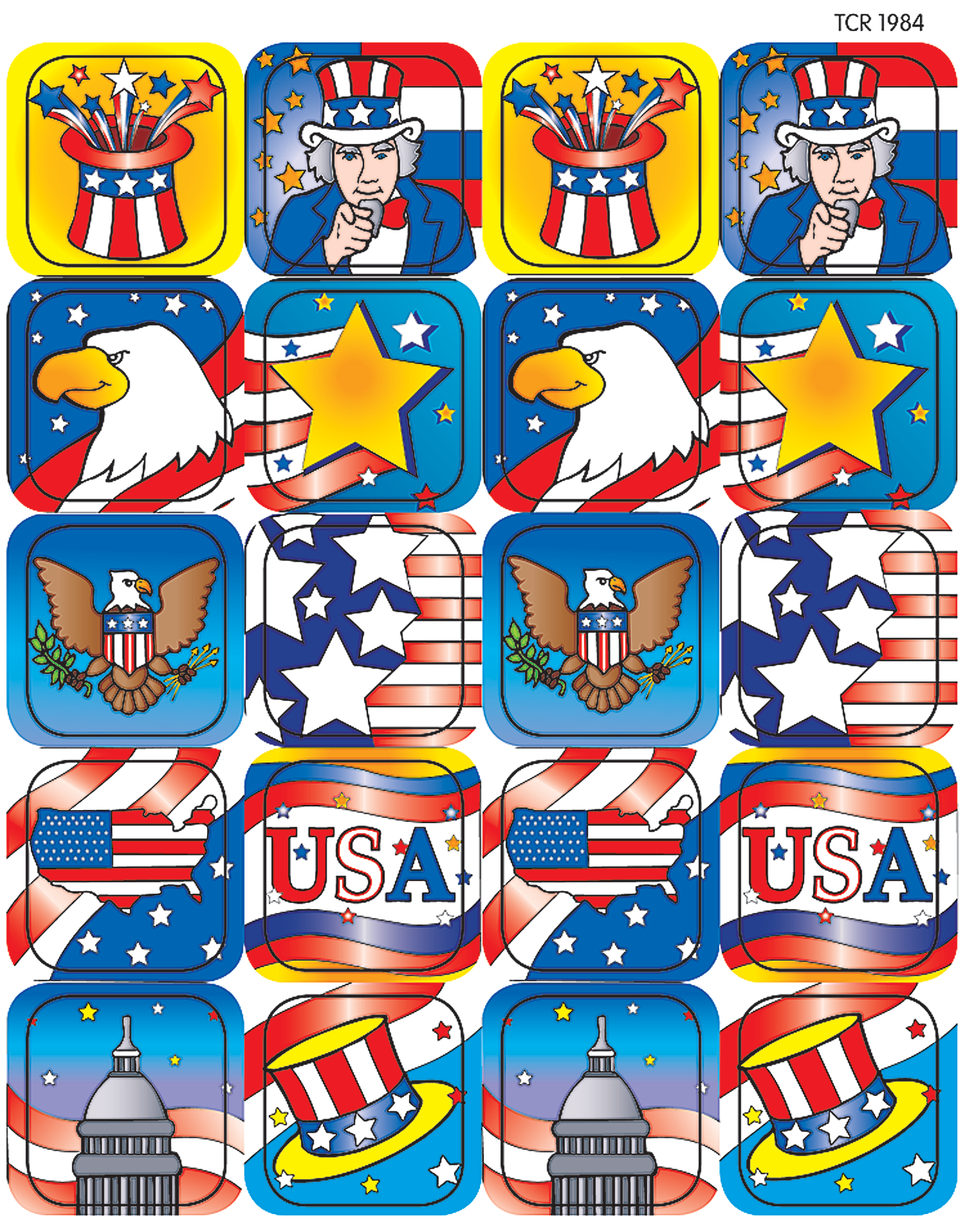 Patriotic 2 Stickers - TCR1984 | Teacher Created Resources