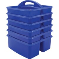 Blue Plastic Storage Caddies 6-Pack