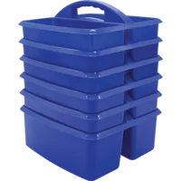 Blue Plastic Storage Caddies 6-Pack