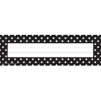 Black Polka Dots Flat Name Plates