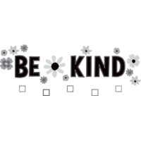 Black and White Floral Be Kind Bulletin Board