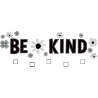 Black and White Floral Be Kind Bulletin Board