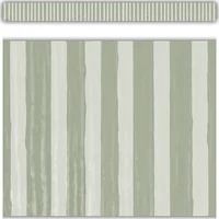 Classroom Cottage Sage Green Stripes Straight Border Trim