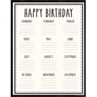 Modern Farmhouse Happy Birthday Chart