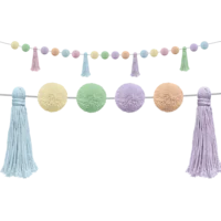 Pastel Pop Pom-Poms and Tassels Garland