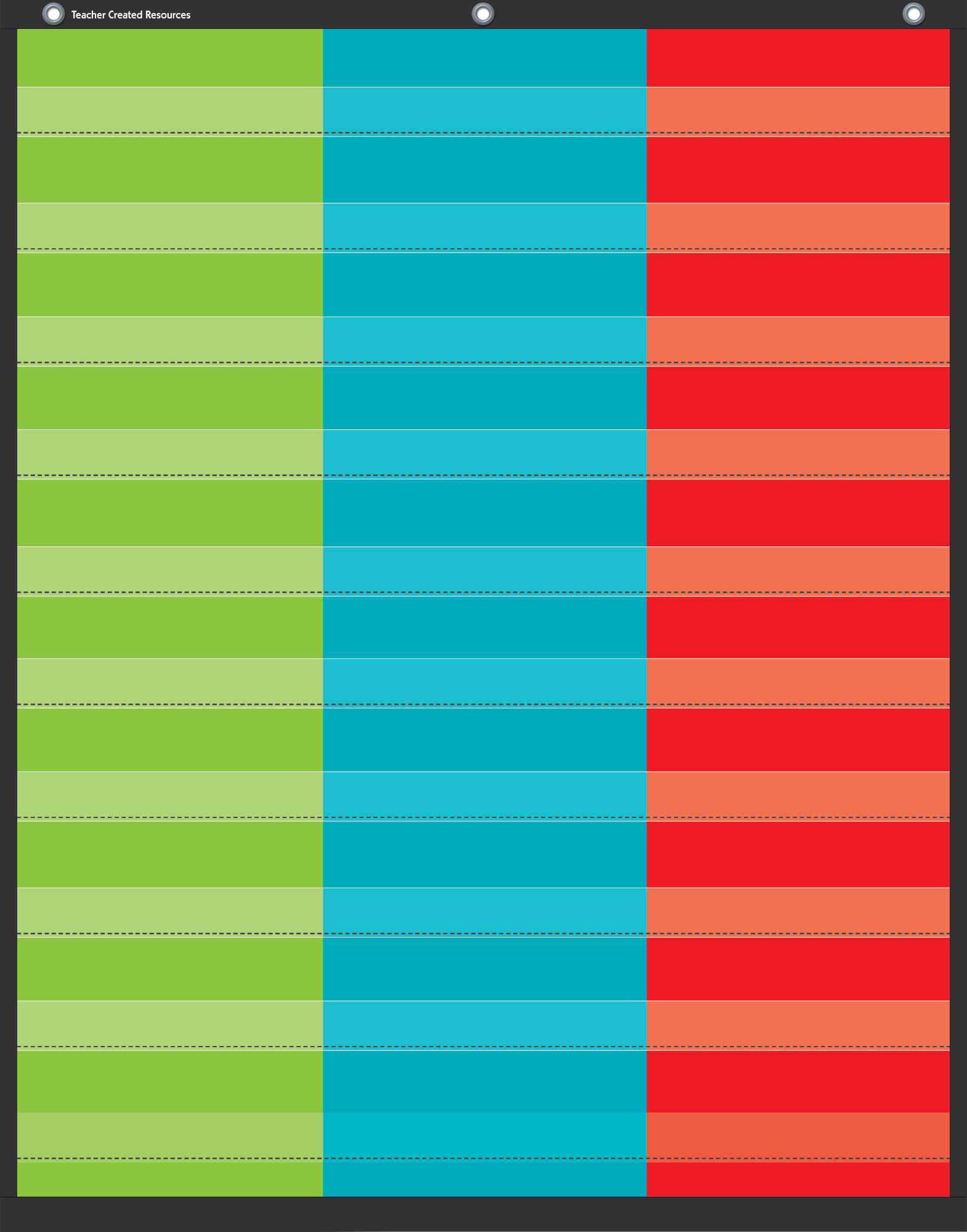 3Column Pocket Chart TCR20324 Teacher Created Resources