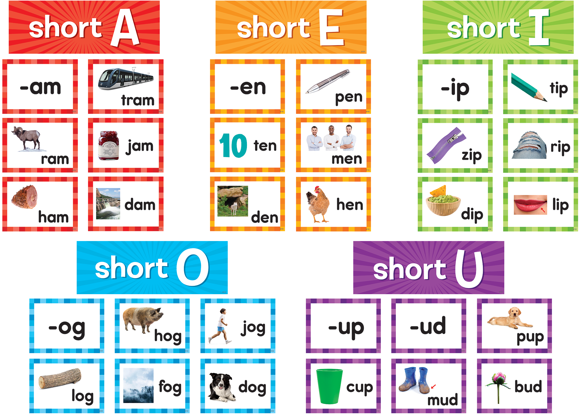 Short Vowels Pocket Chart Cards TCR20850 Teacher Created Resources