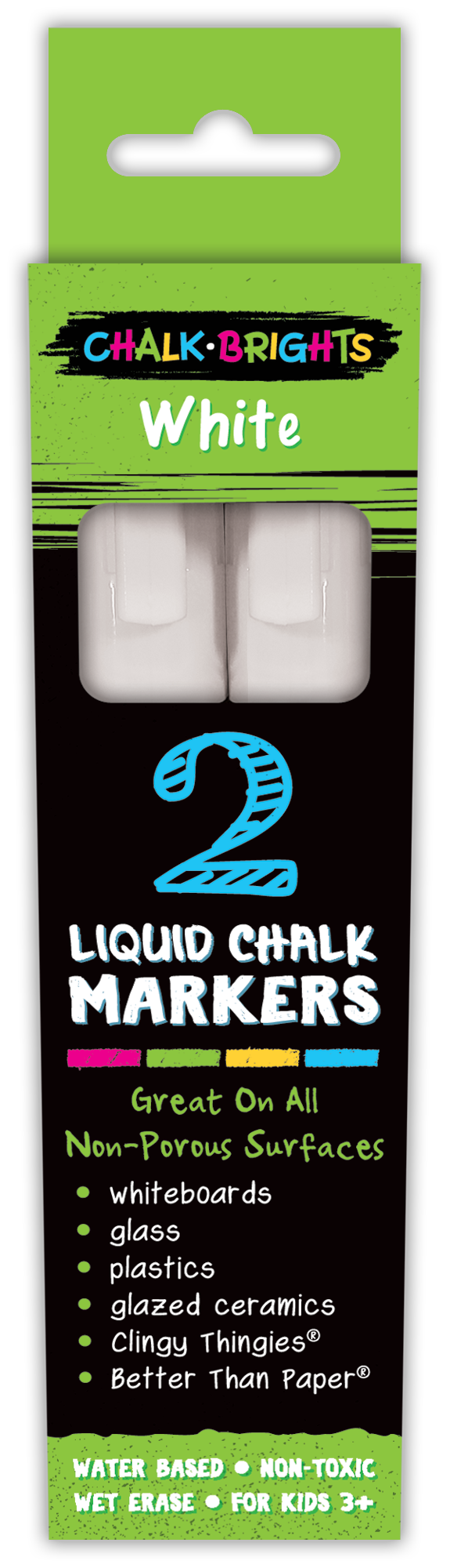 Chalk Brights White Liquid Chalk Markers (2 per pack)