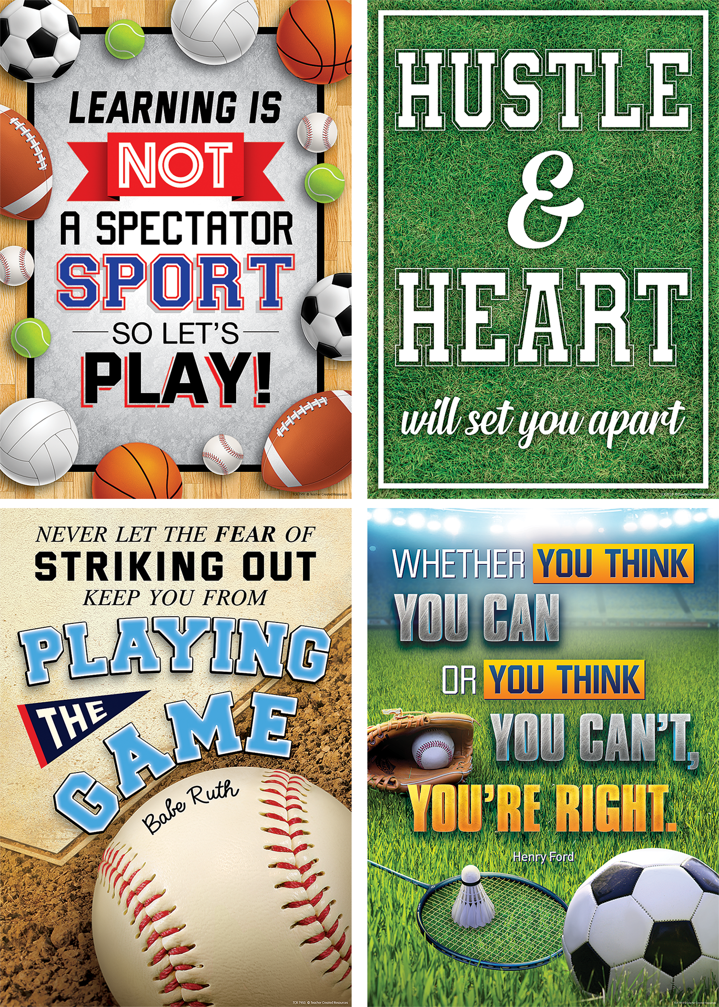 Sports Quotes Poster Set (4)
