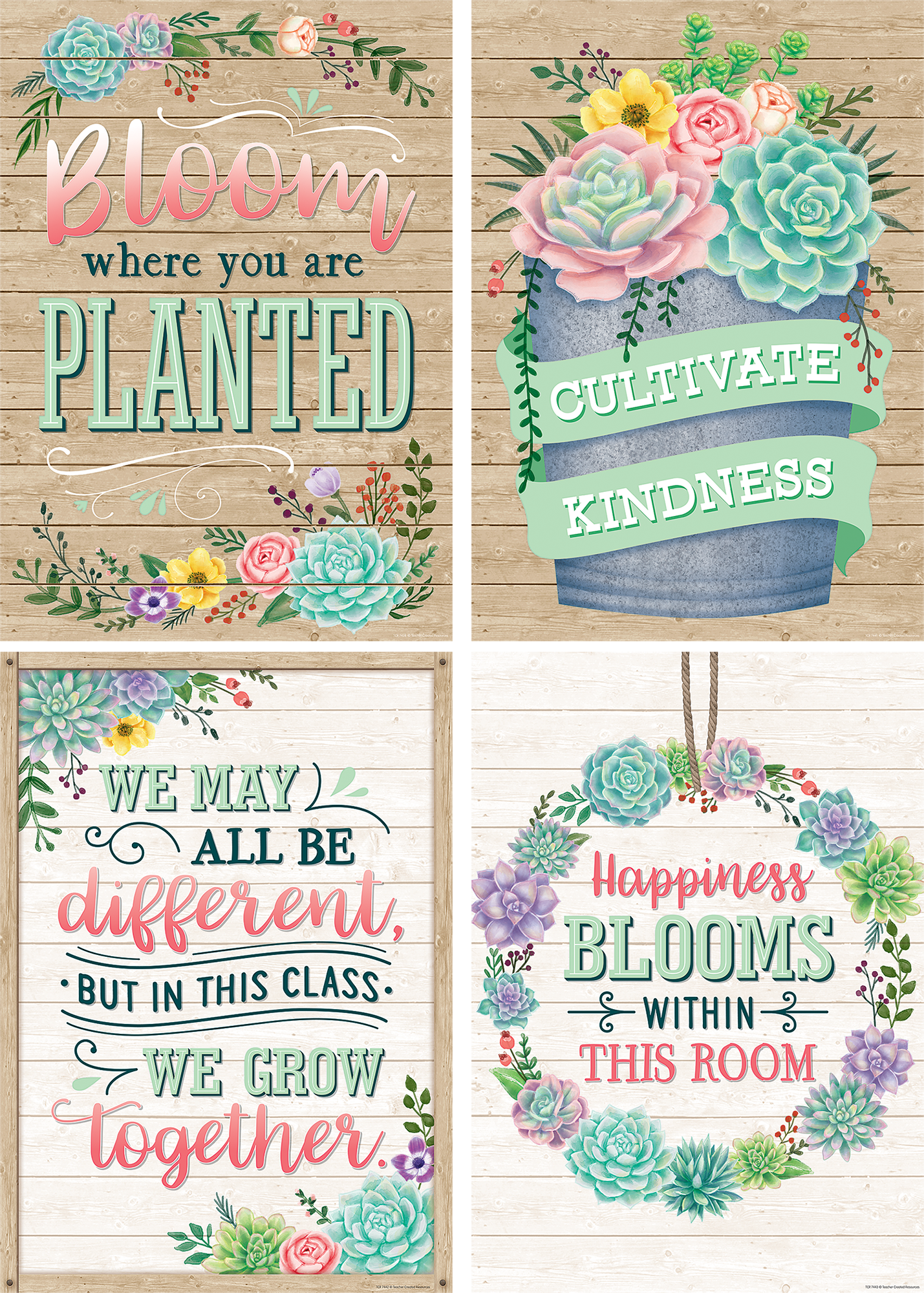 Rustic Bloom Poster Set (4)