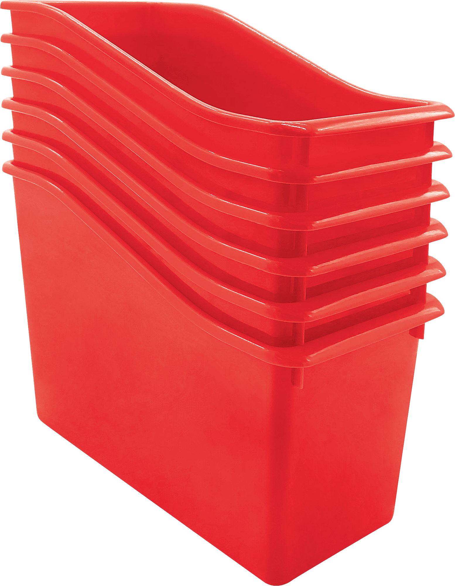 Red Plastic Multi-Purpose Bin 6 Pack