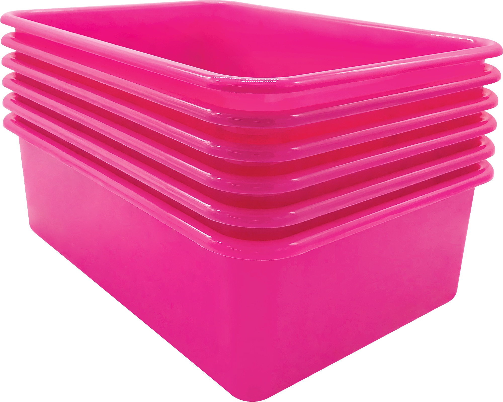 The Teachers' Lounge®  Pink Large Plastic Storage Bin, Pack of 3