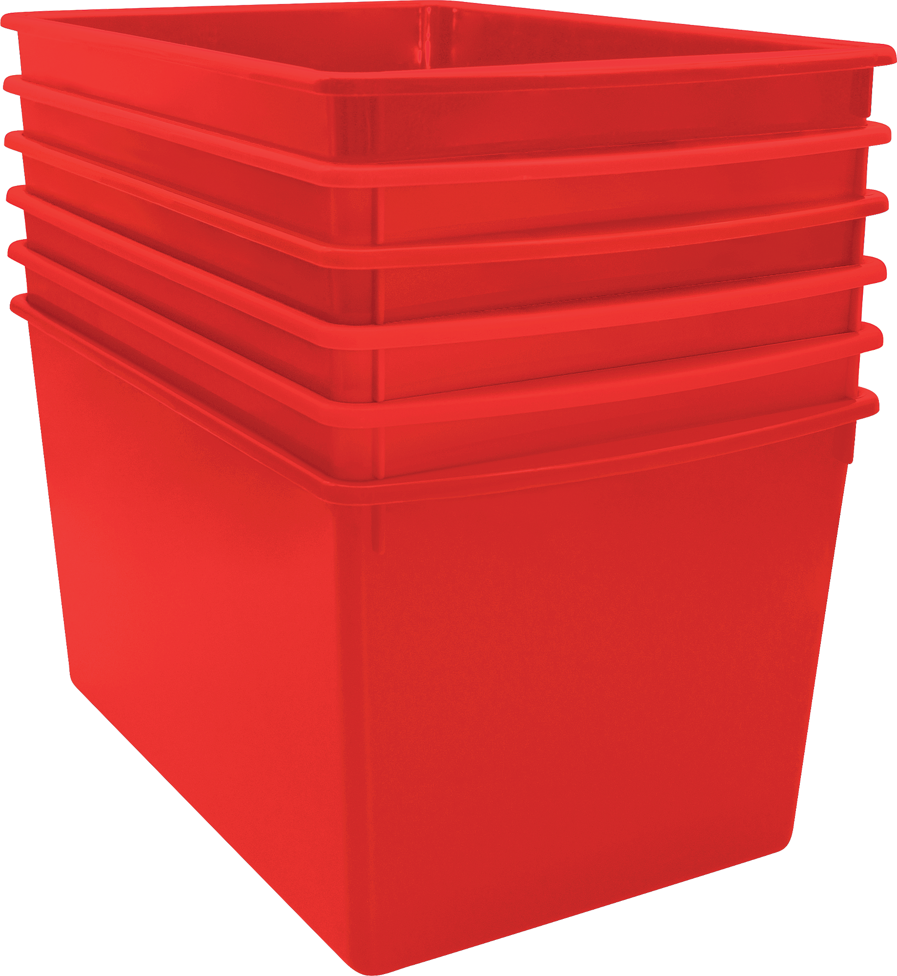 Red Plastic Multi-Purpose Bin 6 Pack