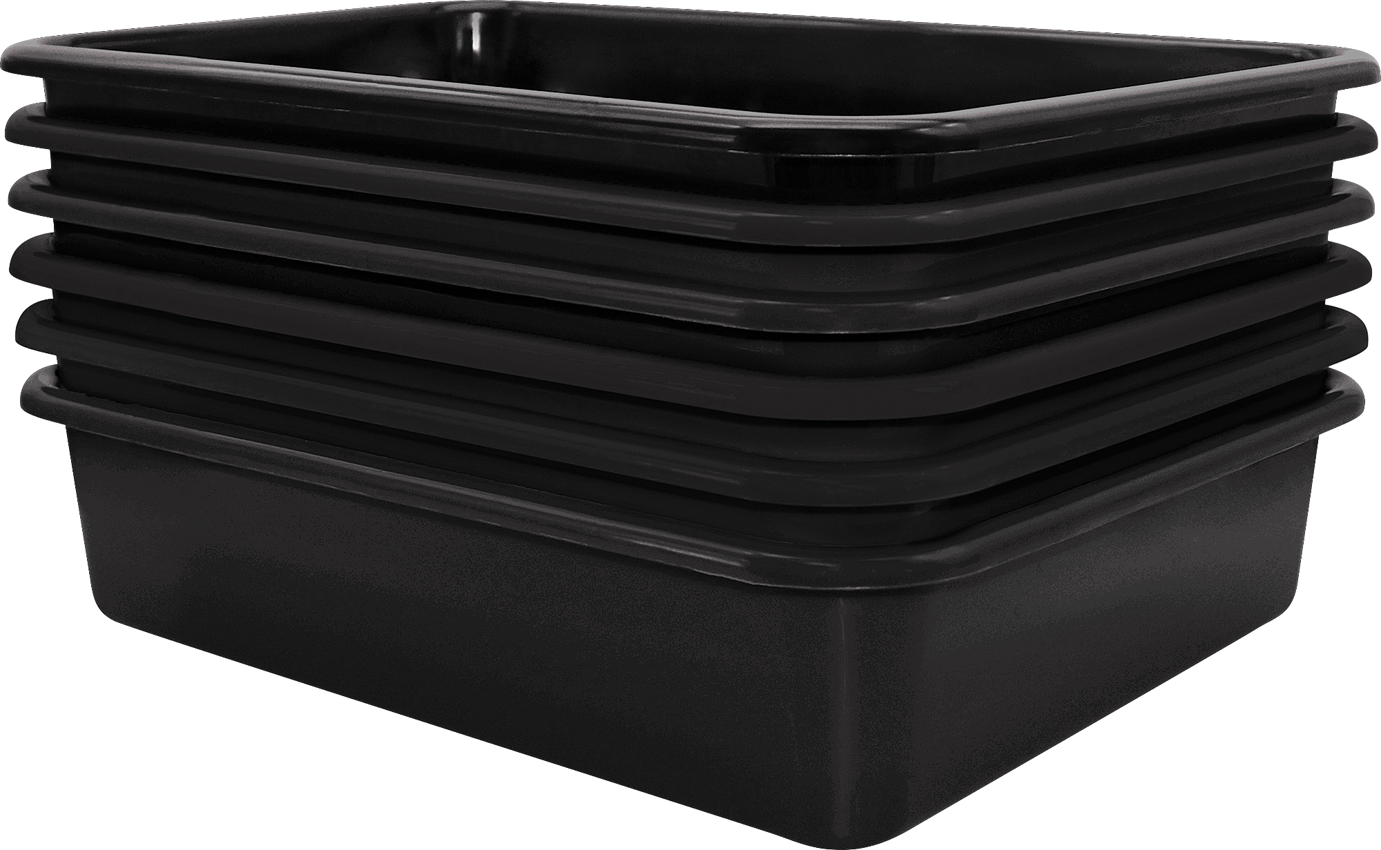 Teacher Created Resources Black Small Plastic Storage Bin, Pack of 6