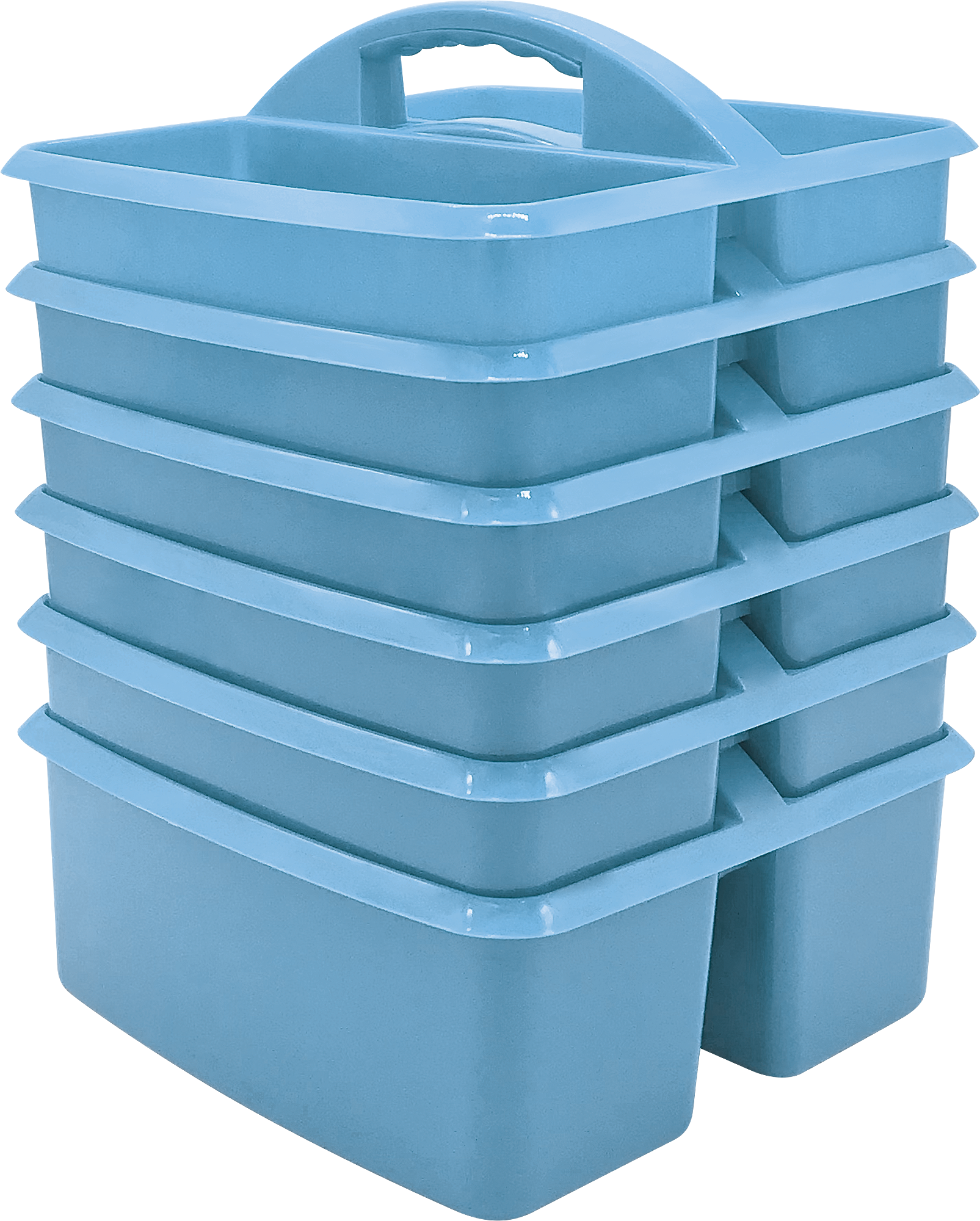 BLUE GINKGO Plastic Storage Caddy Organizer | Multipurpose, Portable,  Stackable | (Square) Blue