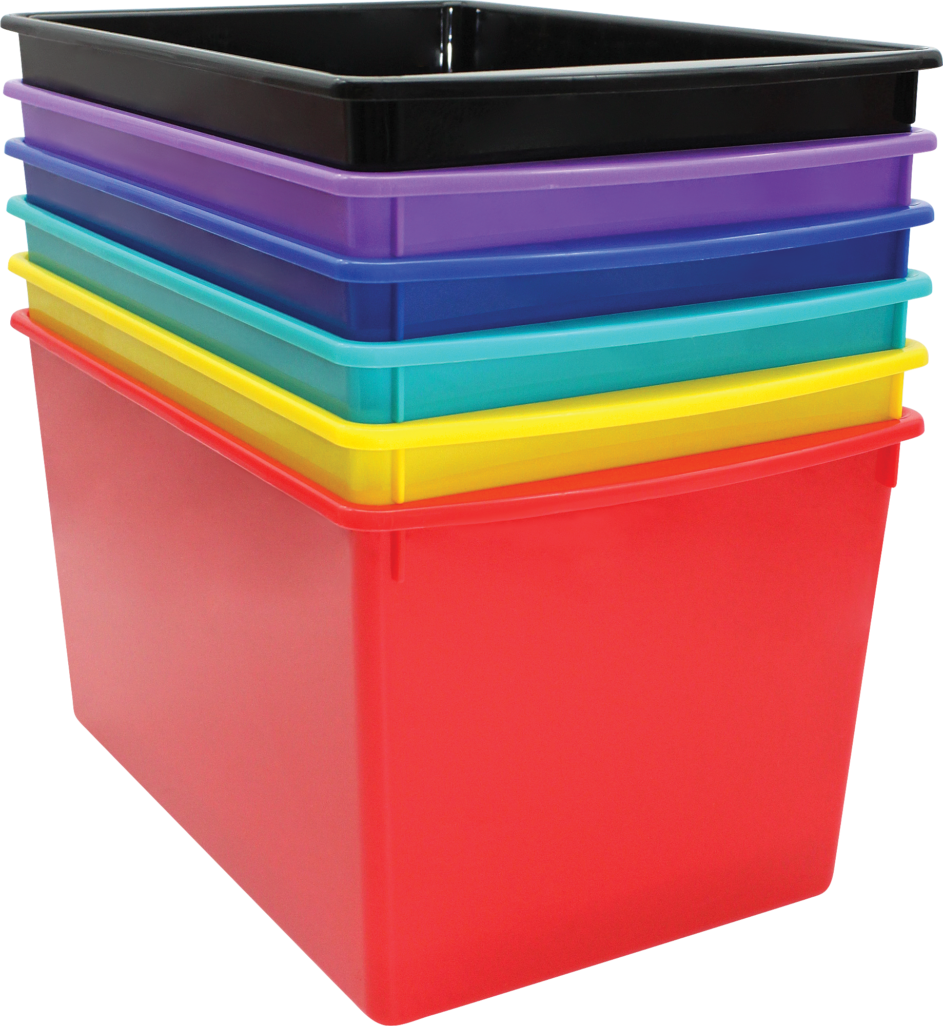 Bold Colors Plastic Multi-Purpose Bins Set of 6 - by TCR