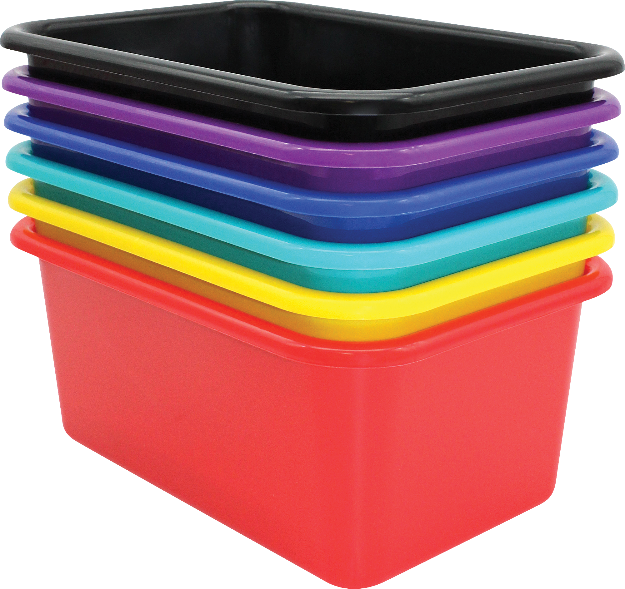 12 Pack Classroom Storage Bins, 6 Colors Small Plastic Baskets for