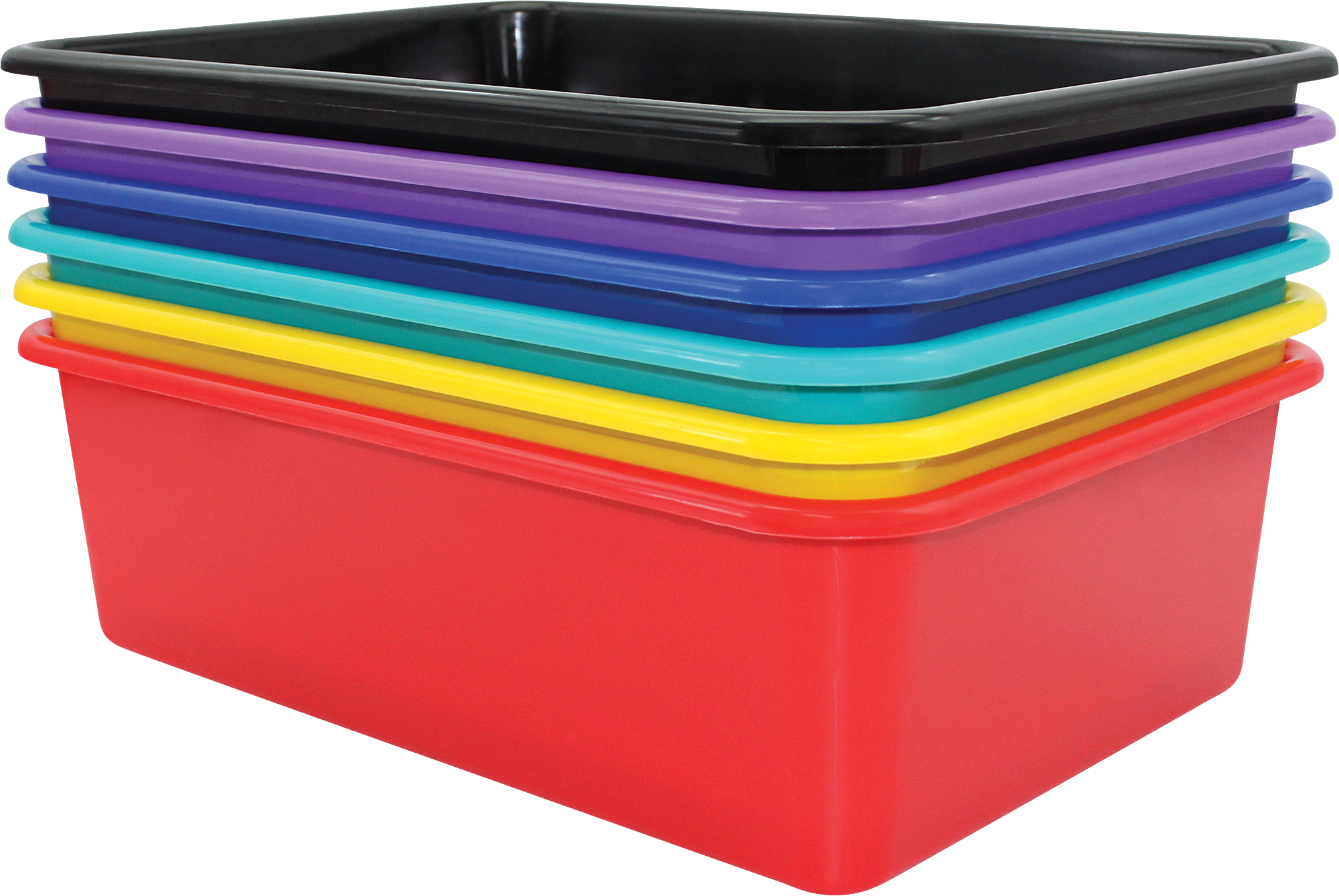 Bold Colors Large Plastic Storage Bins Set of 6 - TCR2088645