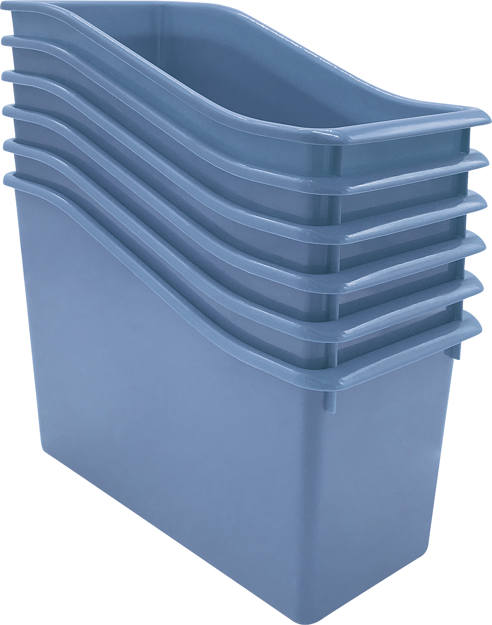 Slate Blue Plastic Book Bin 6-Pack - TCR2088684