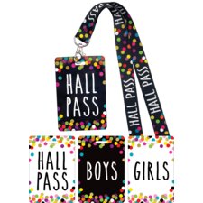 Confetti Hall Pass Lanyards Confetti Hall Pass Lanyards