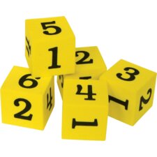 Foam Numbered Dice (numerals 1-6) Foam Numbered Dice (numerals 1-6)