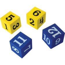 Foam Numbered Dice (numerals 1-12)