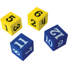 Foam Numbered Dice (numerals 1-12)