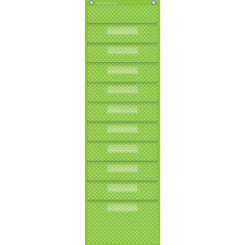 Lime Polka Dots 10 Pocket File Storage Pocket Chart