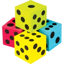 Colorful Jumbo Dice 4-Pack