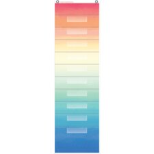 Watercolor 10 Pocket File Storage Pocket Chart