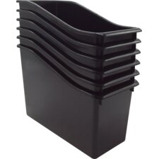 Black Plastic Book Bin 6 Pack Black Plastic Book Bin 6 Pack