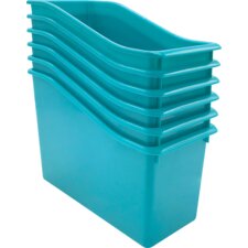 Teal Plastic Book Bin 6 Pack