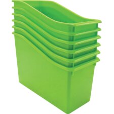 Lime Plastic Book Bin 6 Pack